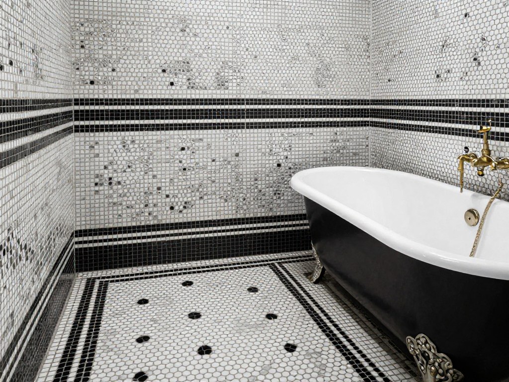 Mozaika ceramiczna w klasycznej łazience