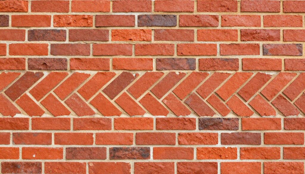 Cegła dekoracyjna ułożona w jodełkę