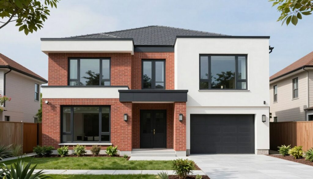 Dom z elewacją z cegły dekoracyjnej