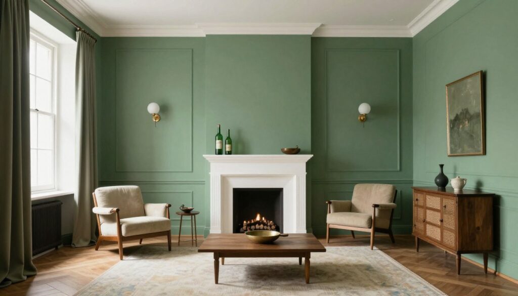 Harmonijne wnętrze łączące elementy stylu vintage, francuskiego i butelkową zieleń z zachowaniem równowagi