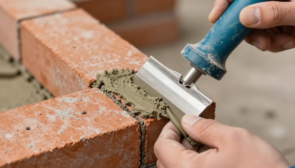 Proces fugowania cegły dekoracyjnej