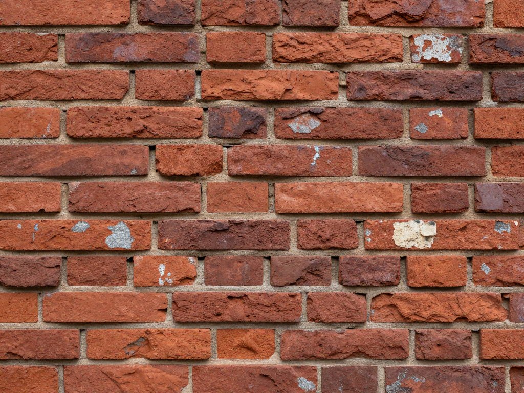 Stara cegła z charakterystycznymi ubytkami i przebarwieniami
