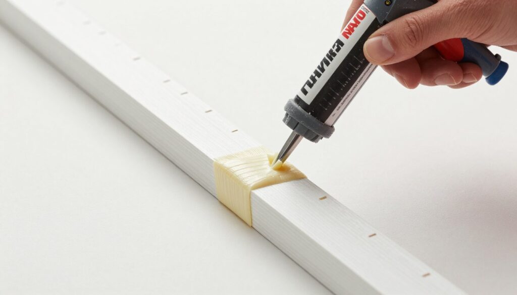 Aplikacja kleju na listwę przypodłogową MDF