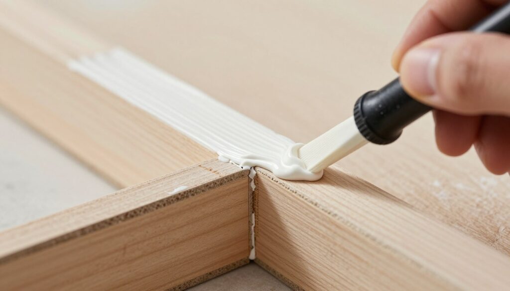 Wykańczanie połączeń listew przypodłogowych MDF akrylem