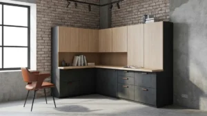 Narożnik w salonie industrialnym - proporcje, kolor i funkcja - hero image