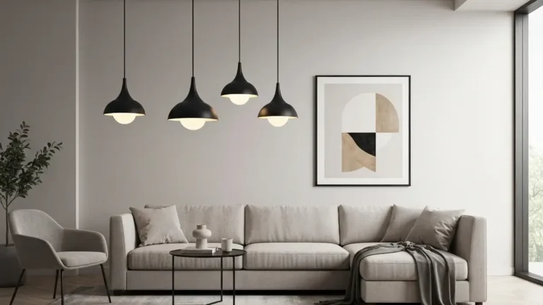 Oświetlenie nowoczesne - lampy wiszące, pióra i beton - hero image