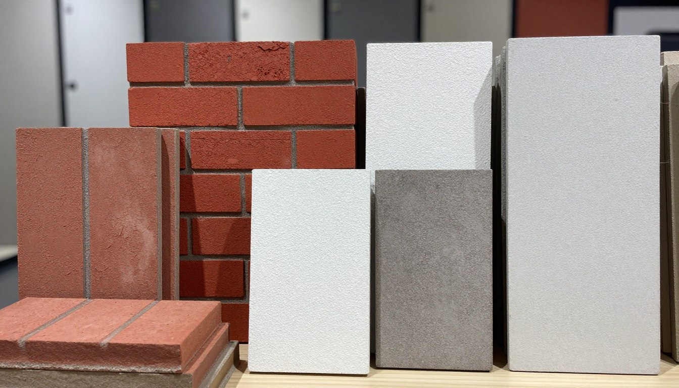 Różne rodzaje cegły dekoracyjnej na ścianę i elewację