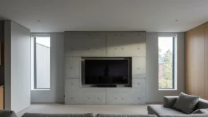 Beton architektoniczny w za telewizorem - gdzie pasuje i jak dobrać kolor - hero image