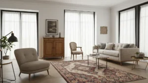 Dywan w salonie boho - proporcje, kolor i funkcja - hero image