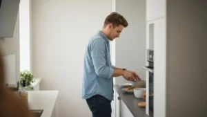 Gres matowy w aneksie kuchennym - układ, fuga i praktyczne ograniczenia - hero image
