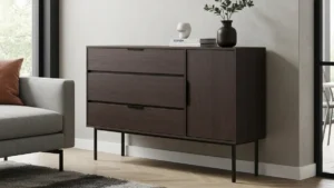 Komoda w salonie industrialnym - proporcje, kolor i funkcja - hero image