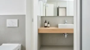 Mikrocement w małej łazience - układ, fuga i praktyczne ograniczenia - hero image