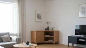 Narożnik w salonie skandynawskim - proporcje, kolor i funkcja - hero image