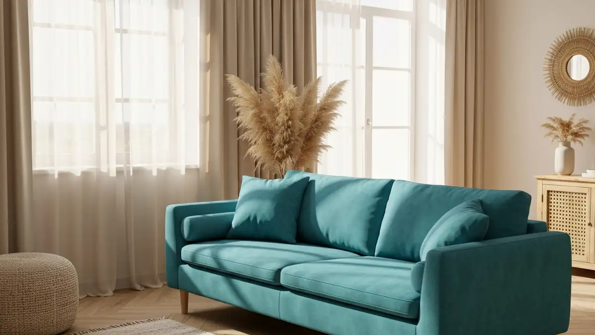 Sofa w salonie boho - proporcje, kolor i funkcja - hero image