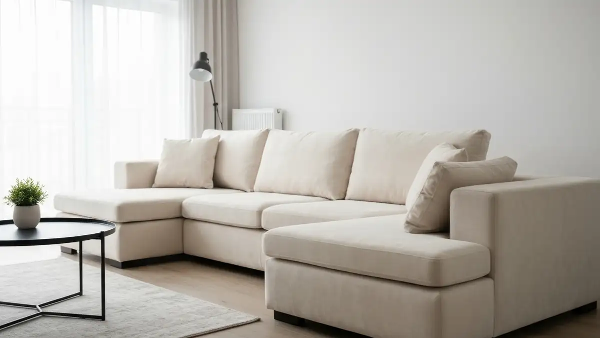 Sofa w salonie minimalistycznym - proporcje, kolor i funkcja - hero image