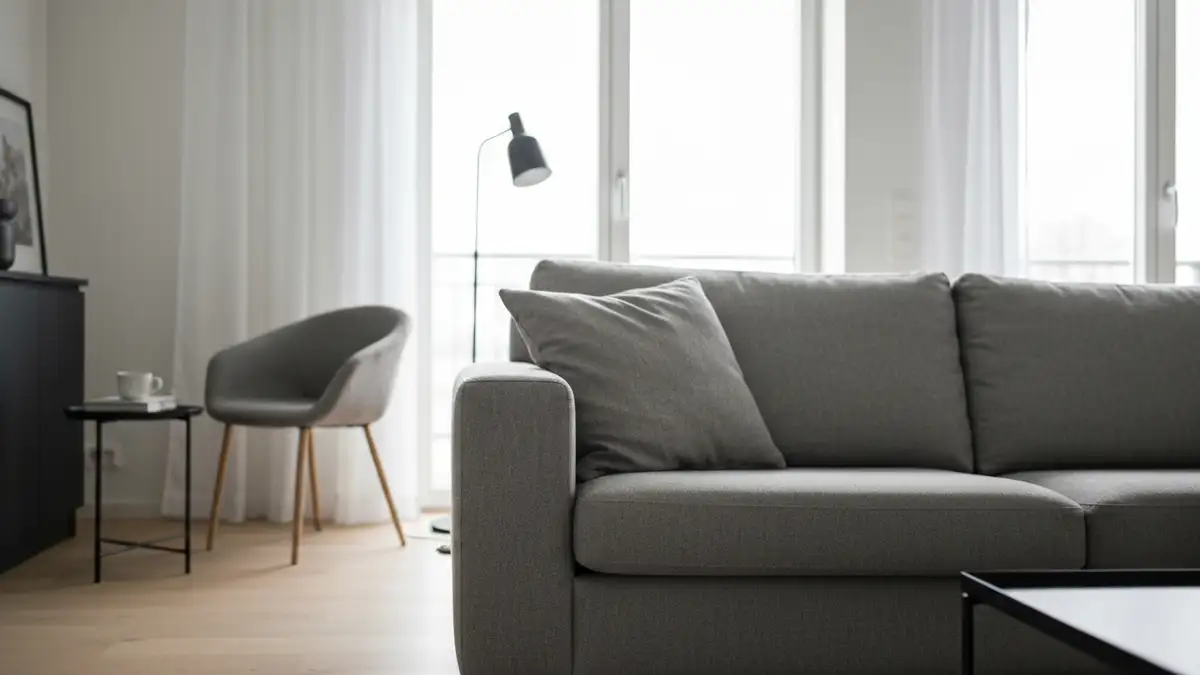 Sofa w salonie skandynawskim - proporcje, kolor i funkcja - hero image